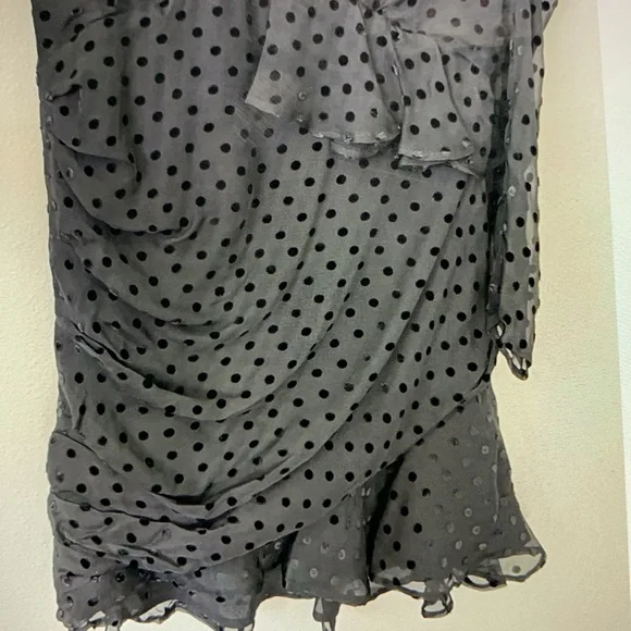 IRO Callagan Asymmetrical Ruffle Silk Mini Dress NWT Size 34, Polka dots - Picture 5 of 10